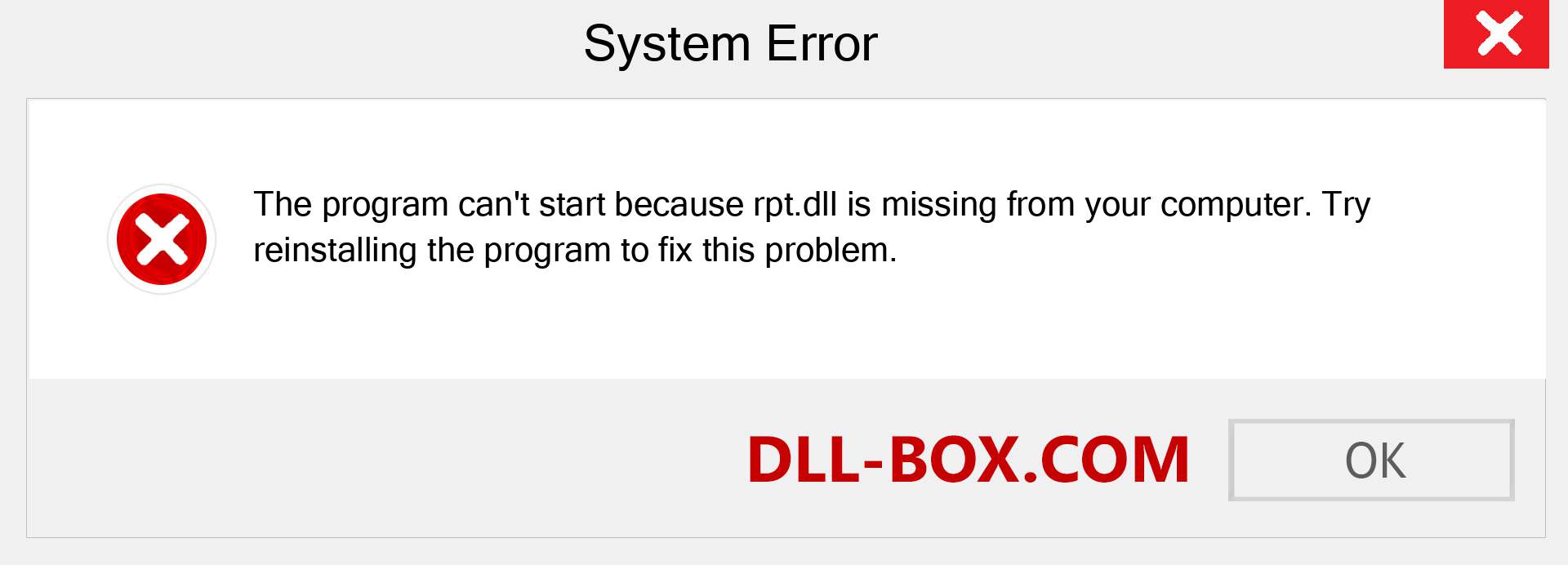  rpt.dll file is missing?. Download for Windows 7, 8, 10 - Fix  rpt dll Missing Error on Windows, photos, images