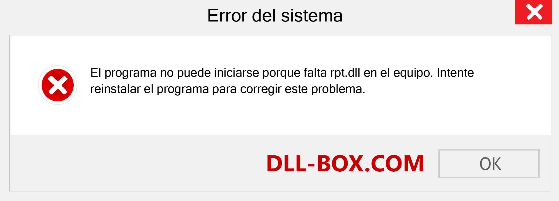 ¿Falta el archivo rpt.dll ?. Descargar para Windows 7, 8, 10 - Corregir rpt dll Missing Error en Windows, fotos, imágenes